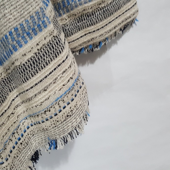 American Rag Jacket XL Brown Blue Fringe Open Stud - Picture 6 of 6